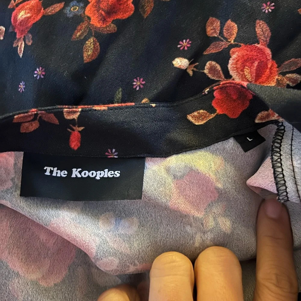 The Kooples Rose Floral Pleated Dress Skull And Crossbones Buttondown Dress - Picture 7 of 7